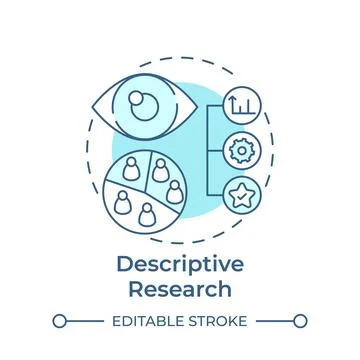 Descriptive research soft blue concept icon 스톡 일러스트
