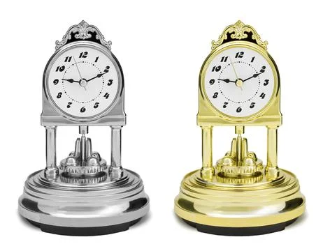 Desctop clock in retro style Stock Illustration