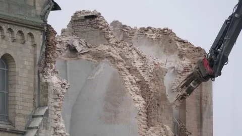 Desctruction of a Church Video stock 85102835