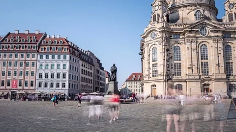 Desden Frauenkirche Hyperlapse Stock Footage 70643174