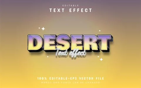 Desert 3d gadient style text effect Stock Illustration