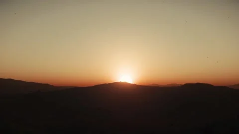 Desert Aerial of Mountain Sunset Stock Footage 241686533