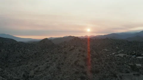 Desert Aerial Sunset Video stock 165247222