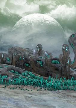 Desert alien land Stock Illustration