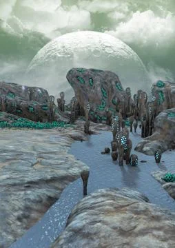 Desert alien land Stock Illustration