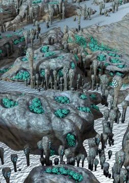 Desert alien land Stock Illustration