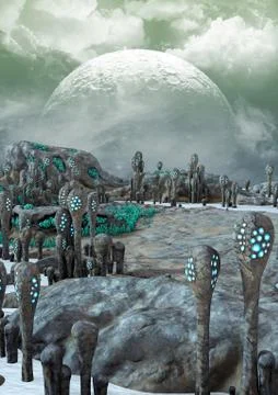 Desert alien land Stock Illustration