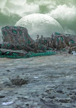 Desert alien land Stock Illustration