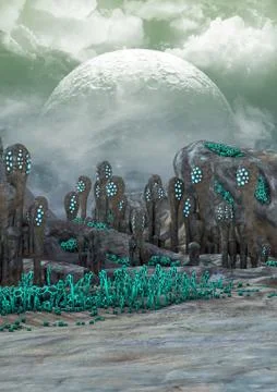 Desert alien land Stock Illustration