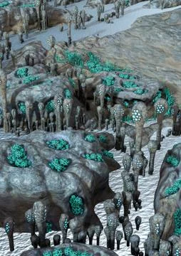 Desert alien land Stock Illustration