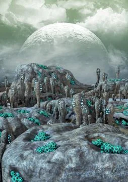 Desert alien land Stock Illustration