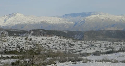 Desert and the Snow Stock Footage 105138382
