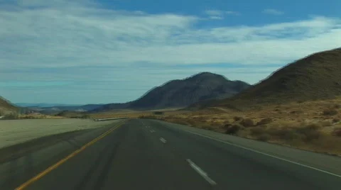 Desert approaching Baker, CA Stock Footage 594931