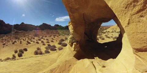 Desert Arch Panorama Stock Photos
