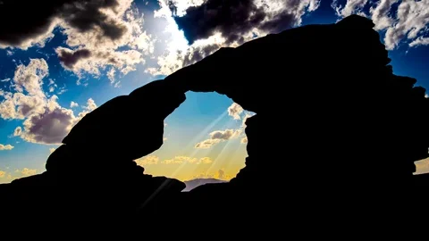 Desert Arch at Sunset (Timelapse) Stock Footage 115903232