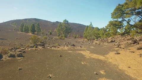 Desert area in the vicinity of the volcano Stock-Footage 80805031