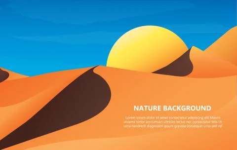 Desert background with text space vector illustration Stock Illustration