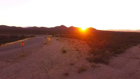 Desert Backroads at Sunset in Arizona Stock Footage 123778431