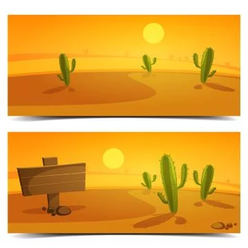 Desert Banners Stock Illustration