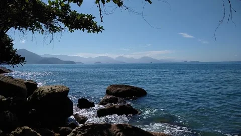 Desert beach close to Paraty in Rio de Janeiro State, Brazil Stock-Footage 155606286