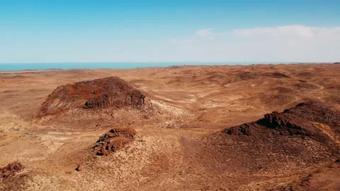 Desert beautiful landscape. Aerial Drone Shot of Desert Mountains. Travel Stock Footage 235977053