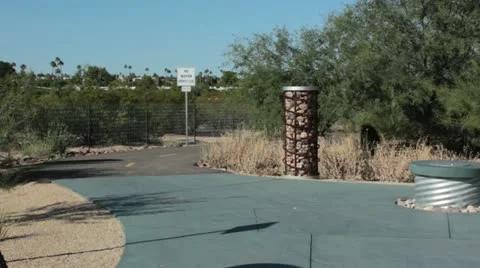 Desert Bike Path Tight Stock Footage 12176153