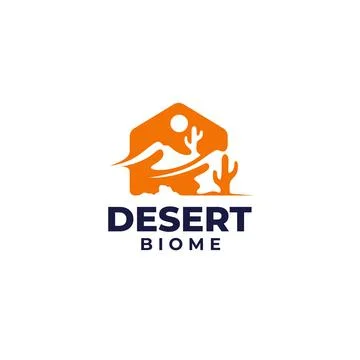Desert Biome Logo design vector template Stock Illustration
