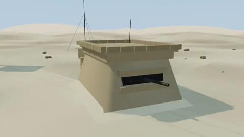 Desert bunker concrete fortification position 스톡 동영상 341385444