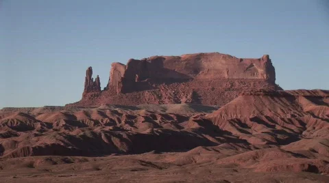 Desert Butte Zoom Back Stock Footage 305292
