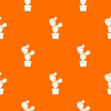 Desert cactus pattern vector orange Stock Illustration