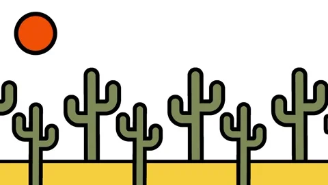 Desert Cactus Sunset Stock Footage 343510191