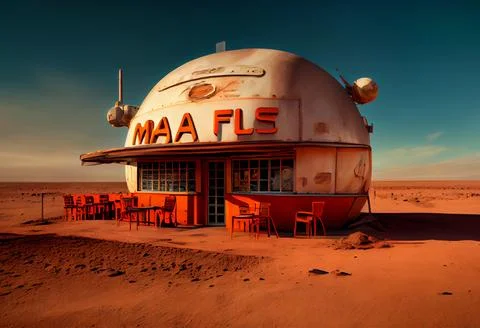 Desert cafe. rusty place. Stock Illustration