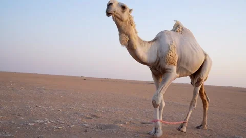 Desert  Camel Sunset Walking Stock 4K Video Stock Footage 313761929
