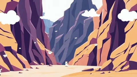 Desert Canyon Animated - Seamless Loop Stock Footage 305227298