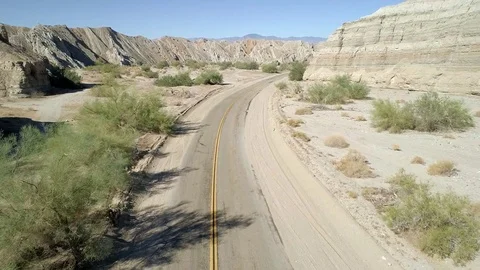 Desert Canyon Road camera moving forward Stock Footage 83562823