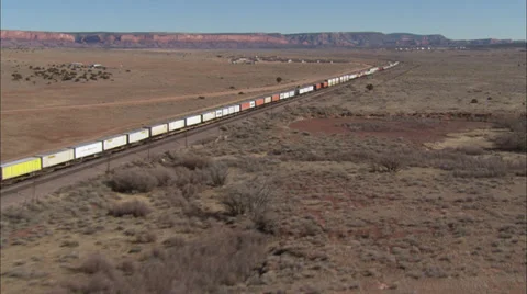 Desert Canyons Train Stock Footage 38636882
