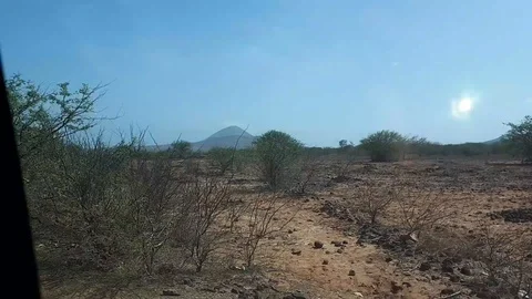 Desert Car Ride From Interior Stock Footage 96467732