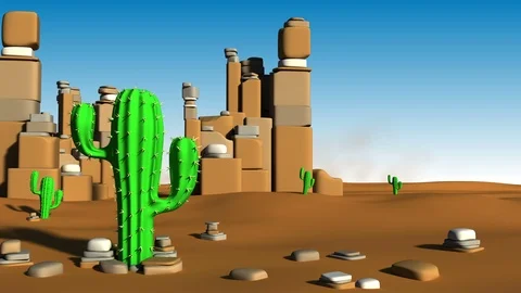 Desert Cartoon Background Stock Footage 112644595