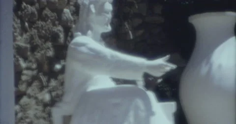 Desert Christ Park White Statues 16mm 60s Stock Footage 45750040