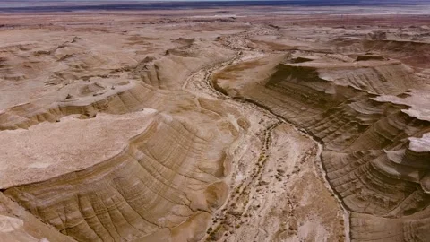 Desert Cliffs Mountains Dead Sea Israel Stock Footage 153747077