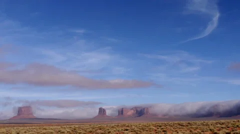 Desert Clouds in Winter near Monument Valley Stock Footage 54710345