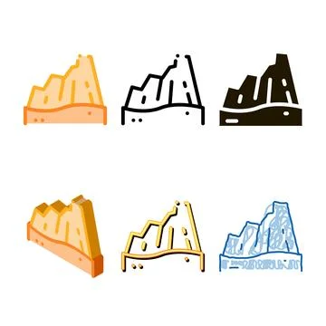 Desert concepts mountain icon vector outline Stock Illustration