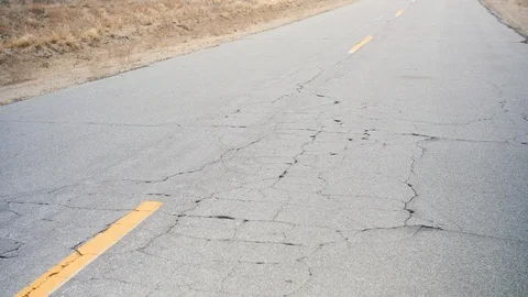 Desert Cracked Road Stock-Footage 93296741