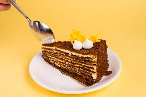 Desert with cup of black tea Stock Photos
