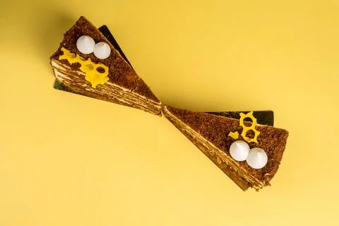 Desert with cup of black tea Stock Photos