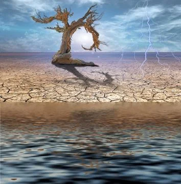 Desert deluge Stock Illustration