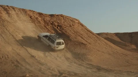 Desert driving, like a ramp skating Stock Footage 91728668