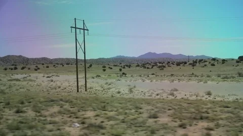 Desert driving scene with distant hills Stock Footage 82507045