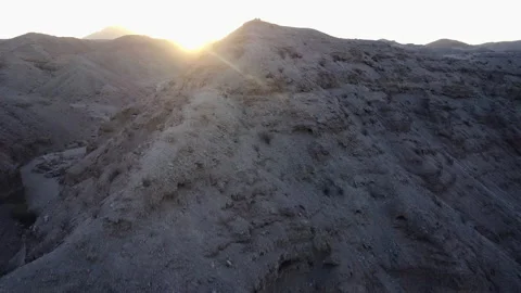 Desert Drone Flight with Sunrise Stock Footage 217824952