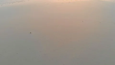 Desert Drone Shot at Sunset Stock Footage 130071492